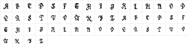 Acude FREE Regular Character Map Acude FREE Regular Character Map