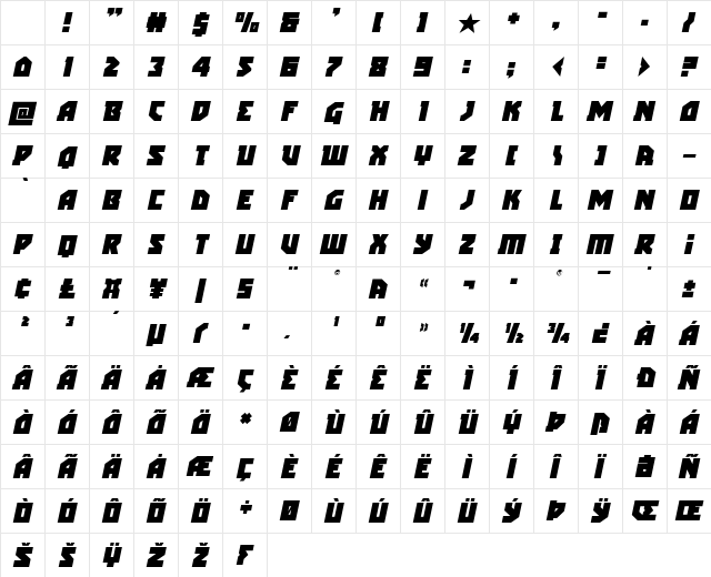 Arctic Guardian Italic Italic Character Map Arctic Guardian Italic Italic Character Map