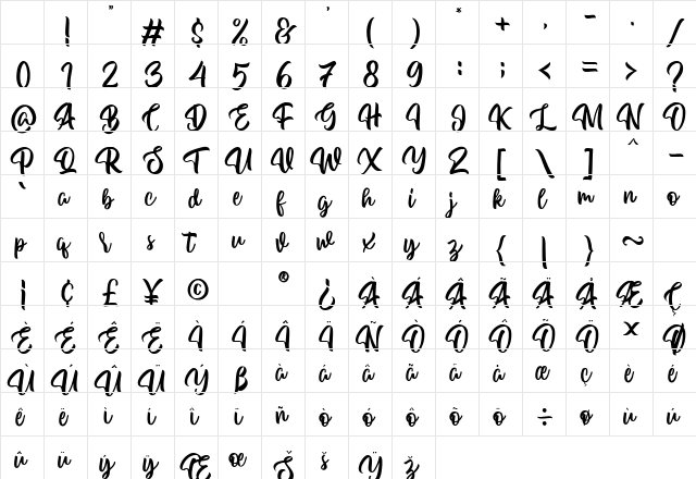 Twinkling Regular Character Map Twinkling Regular Character Map
