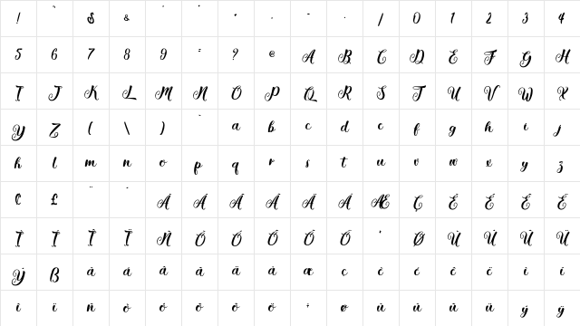 Getsu Magic - Personal Use Regular Character Map