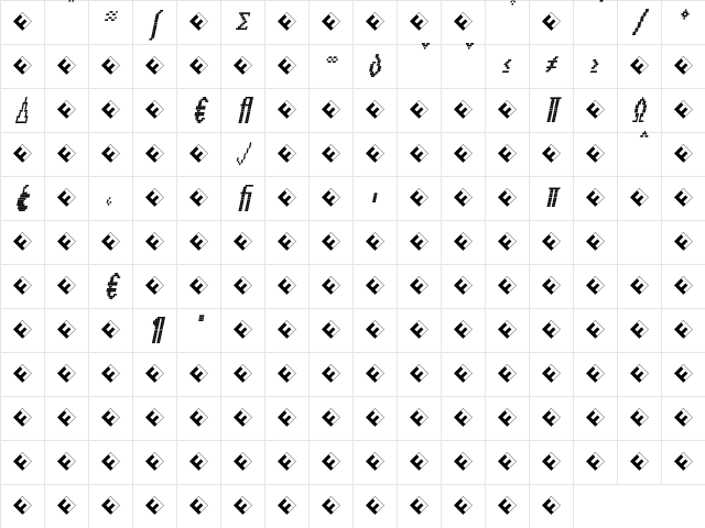 CallFourL-ItalicExp Regular Character Map