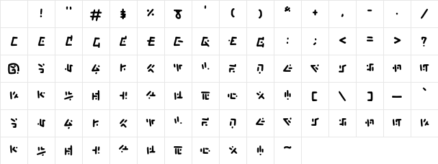 Verlanerand Medium Character Map