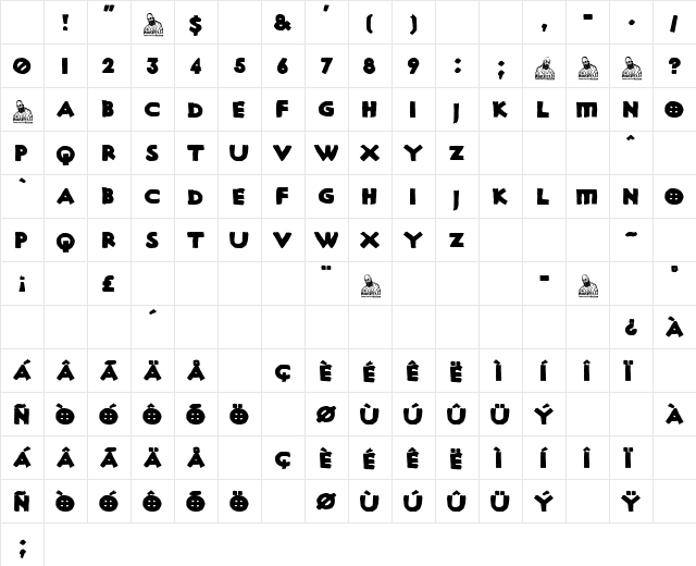 Aleator Tattoo Parlour Regular Character Map Aleator Tattoo Parlour Regular Character Map