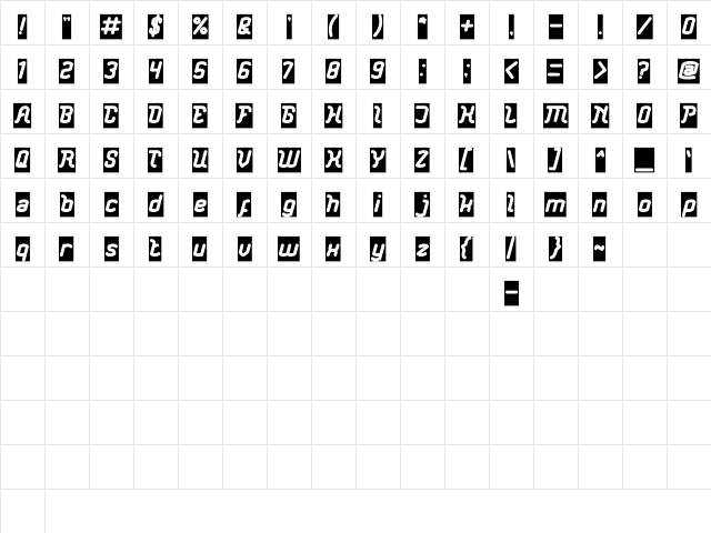 Big Mountain-Inverse Regular Character Map Big Mountain-Inverse Regular Character Map