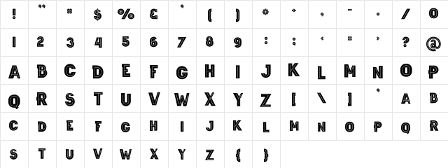 Wagoon Bold Inline Bold Inline Character Map