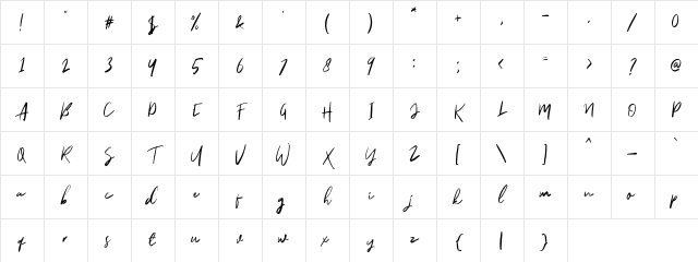 Callonsky Script DEMO Regular Character Map
