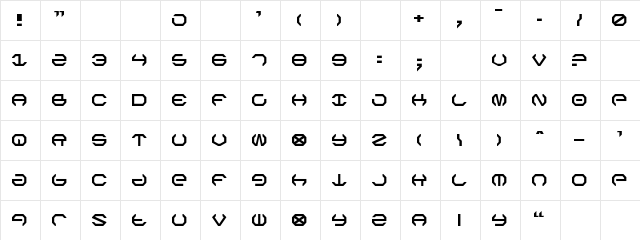Omega Sentry Regular Character Map