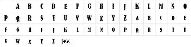 Stone Initials Regular Character Map