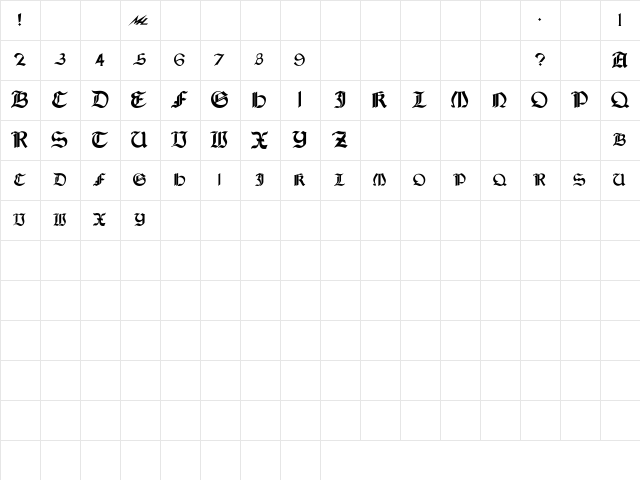 Neo_Gothic Bold Character Map