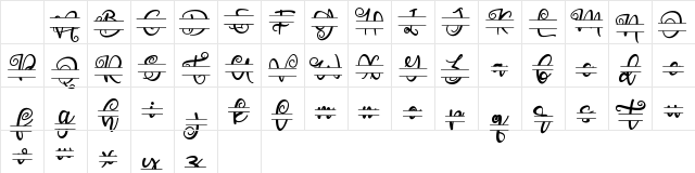 Aster Monogram_Personal Use Regular Character Map Aster Monogram_Personal Use Regular Character Map