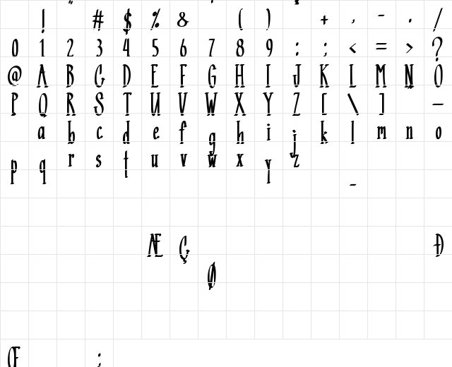 Black Mamba Regular Character Map Black Mamba Regular Character Map
