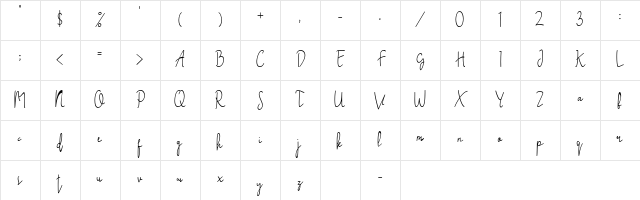 Assault script Regular Character Map Assault script Regular Character Map
