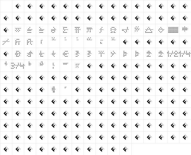 Papertape Regular Character Map Papertape Regular Character Map