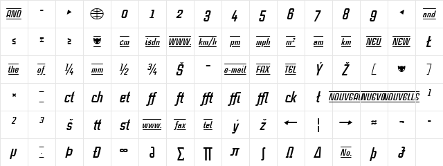 CaseStudyNoOne LT Bold Italic Character Map CaseStudyNoOne LT Bold Italic Character Map