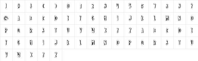 GLORY NEIRA Regular Character Map GLORY NEIRA Regular Character Map