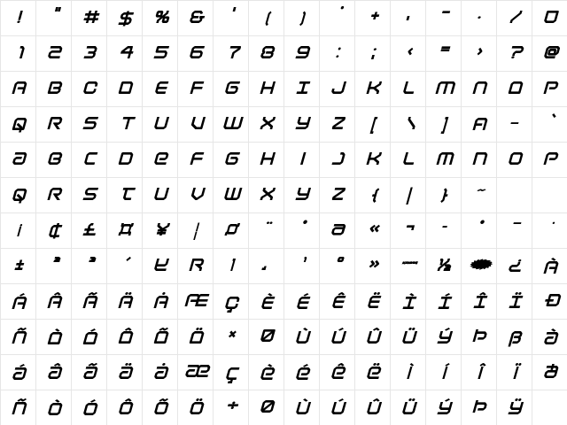 Light Brigade ExtraBold Italic ExtraBold Italic Character Map Light Brigade ExtraBold Italic ExtraBold Italic Character Map