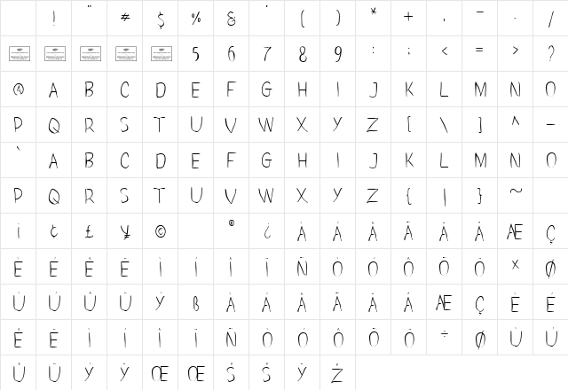 Blood Moon Regular Character Map Blood Moon Regular Character Map