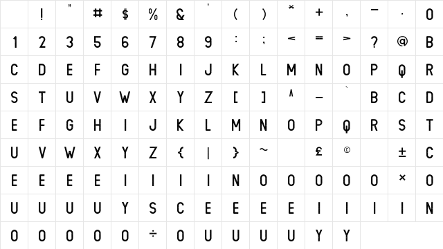 LIONELLO Regular Character Map