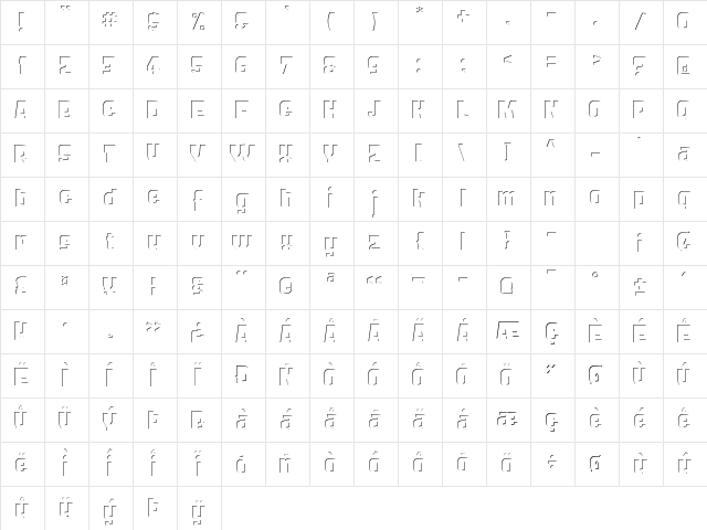 FROS BOLD Inner Regular Character Map FROS BOLD Inner Regular Character Map