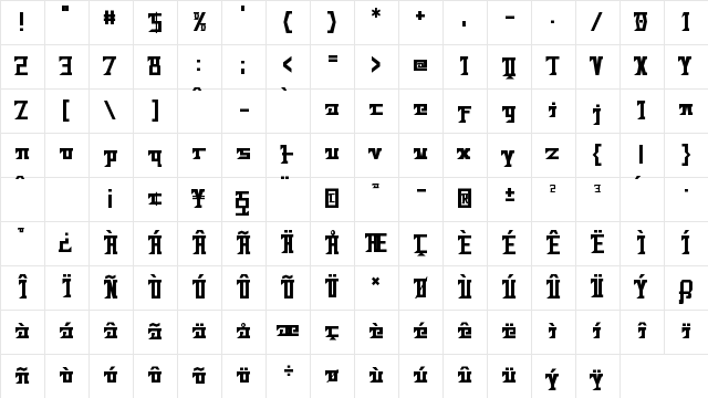Bad Future Regular Character Map Bad Future Regular Character Map