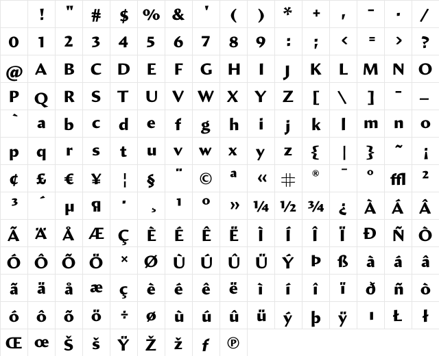 Amira Black Character Map Amira Black Character Map