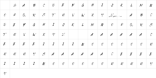The Senom Regular Character Map The Senom Regular Character Map