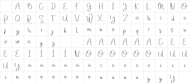 Washllo Demo Regular Character Map
