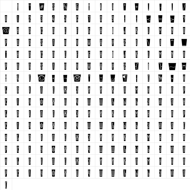 a_EmpirialCmFsh Regular Character Map