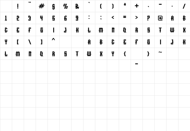 MONSHTER Regular Character Map MONSHTER Regular Character Map