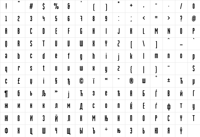 MartenCyr-Regular Regular Character Map