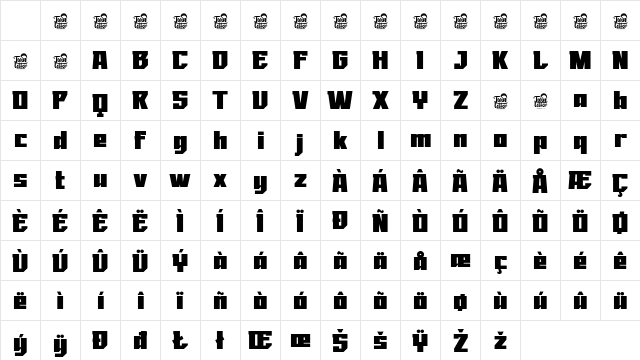 NOKRIOS Gash Regular Character Map
