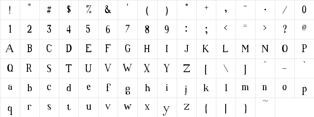 New Regular Character Map New Regular Character Map