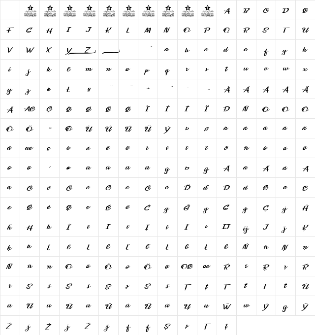 Soulstice Personal Use Regular Character Map Soulstice Personal Use Regular Character Map
