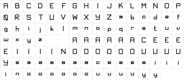 Exninja Demo Bold Character Map Exninja Demo Bold Character Map
