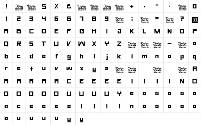 Yet Untitled Demo Regular Character Map