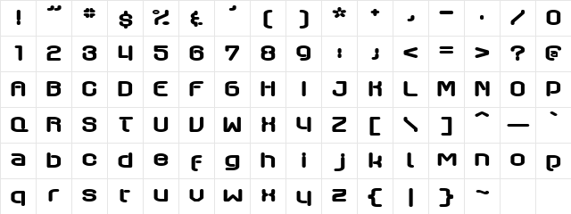 Axaxax Regular Character Map