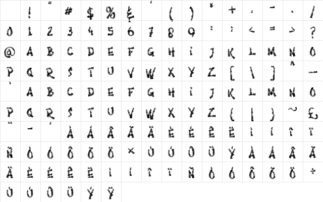 Anarchy Brothers Regular Character Map Anarchy Brothers Regular Character Map