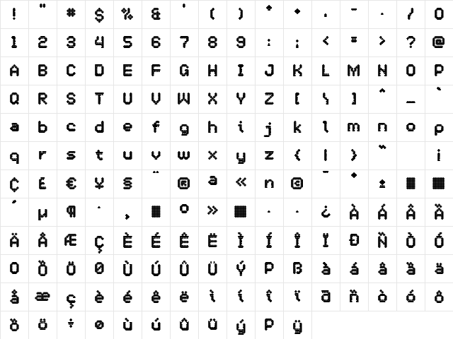OneCross ExtraBold Character Map