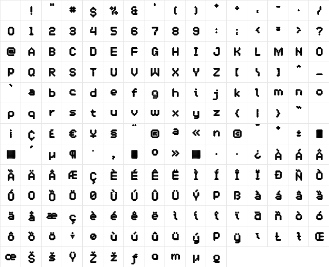 OneCross UltraBold Character Map OneCross UltraBold Character Map