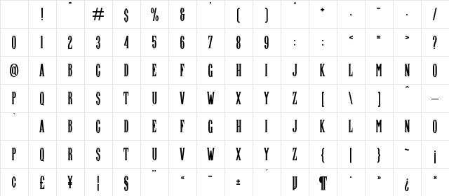 Highwind Regular Character Map Highwind Regular Character Map