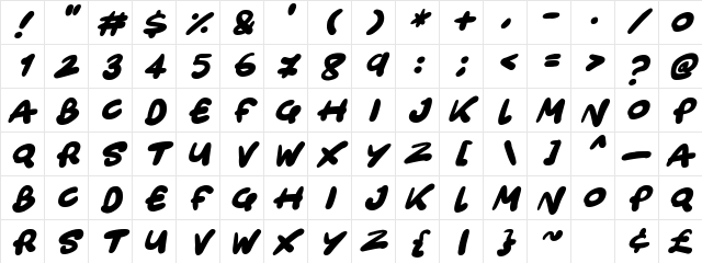 Only Organic Italic Character Map
