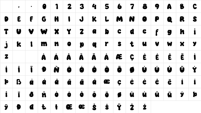 Lucky Coin Regular Character Map Lucky Coin Regular Character Map