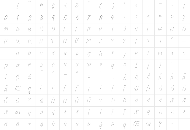 Great Hustle Inner Regular Character Map