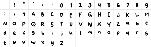 Butter Regular Character Map Butter Regular Character Map