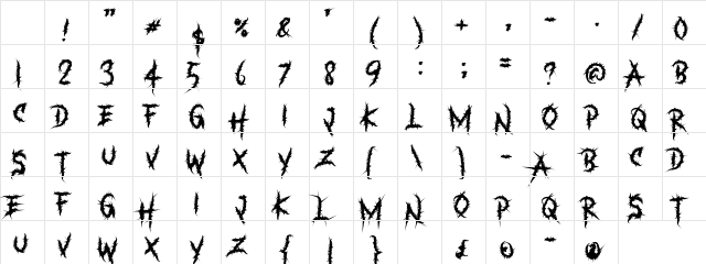 Something in The Grave Yard Regular Character Map