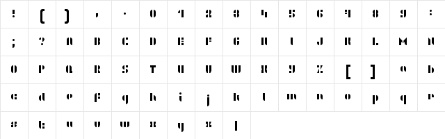 WLM Stencils Swashy Regular Character Map WLM Stencils Swashy Regular Character Map