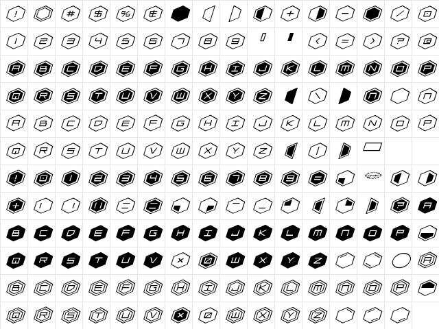 HEX:gon Expanded Italic Expanded Italic Character Map HEX:gon Expanded Italic Expanded Italic Character Map