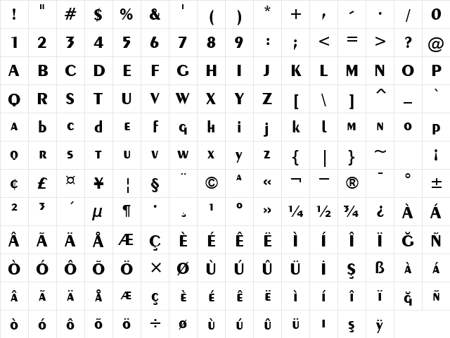 00455 Regular Character Map