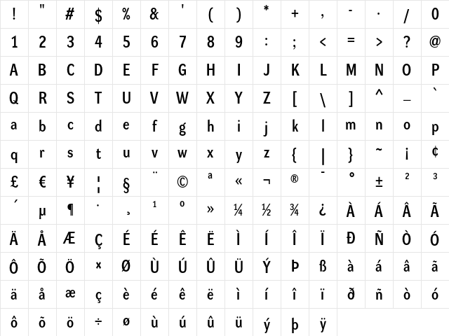 DynaGrotesk DM Regular Character Map DynaGrotesk DM Regular Character Map