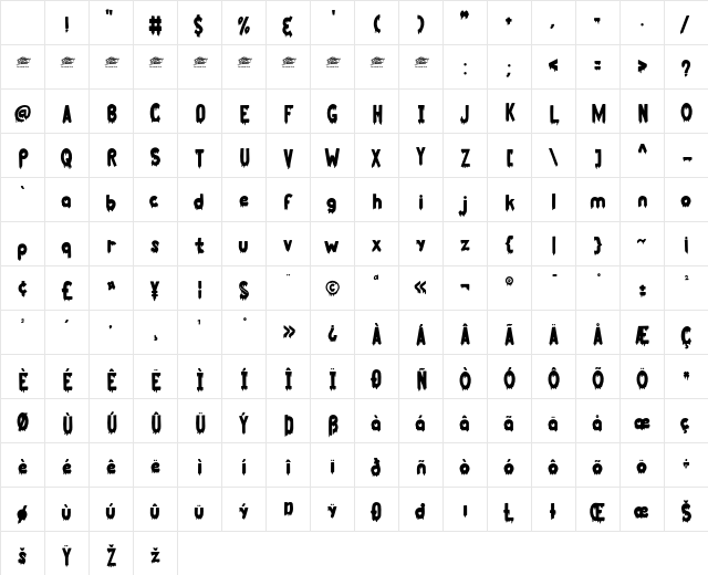 Smelly Blood - Personal Use Regular Character Map Smelly Blood - Personal Use Regular Character Map